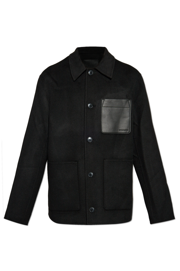 Yves salomon Black Wool Coat