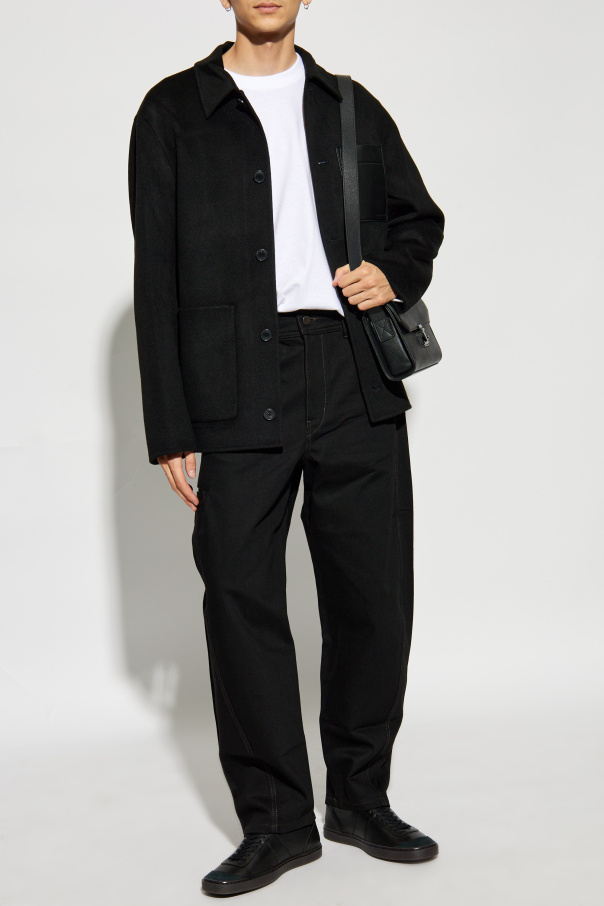 Yves salomon Black Wool Coat