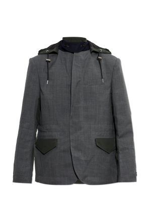 Chaqueta de lana con capucha desmontable