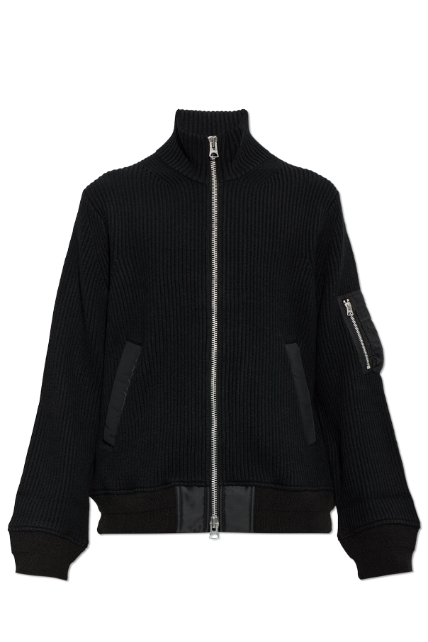 Wool cardigan with pockets od sacai