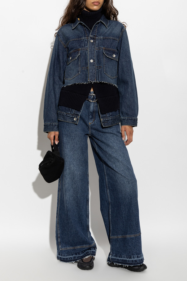 sacai Geacă din denim cu efect „vintage”