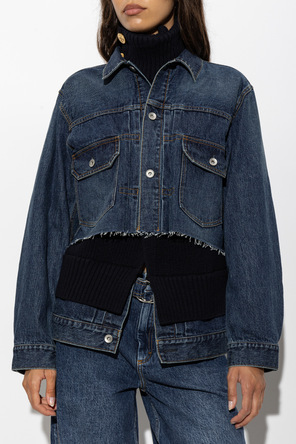 sacai Geacă din denim cu efect „vintage”