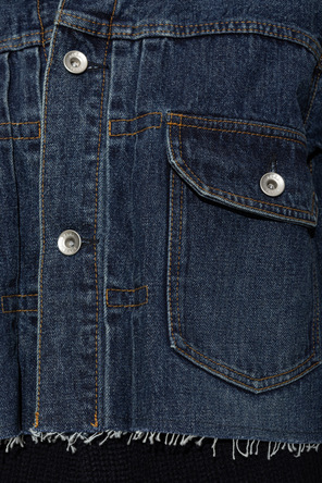 sacai Geacă din denim cu efect „vintage”