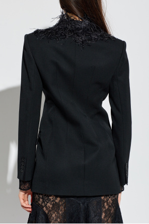 The Attico Blazer mit Straußenfedern