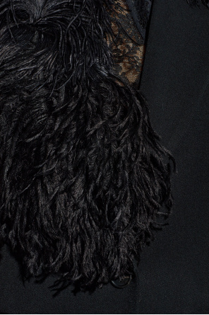 The Attico Blazer mit Straußenfedern