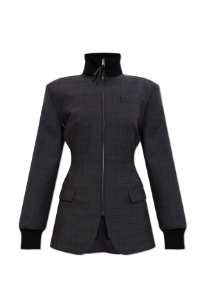 Blazer with stand-up collar