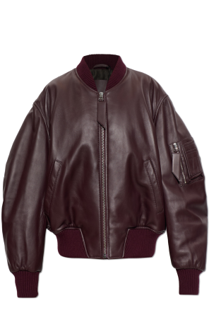 Leather 'bomber' jacket