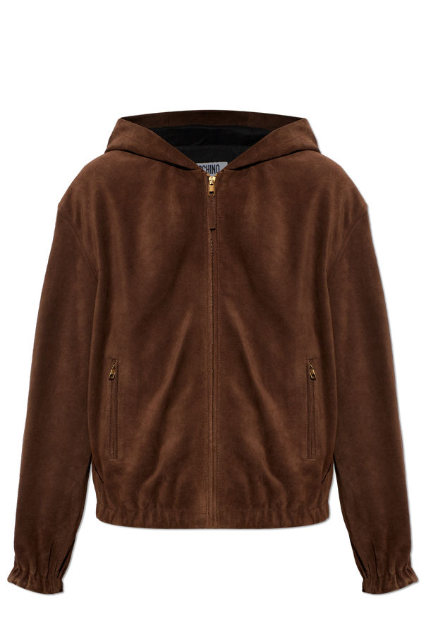 Suede hooded jacket od Moschino