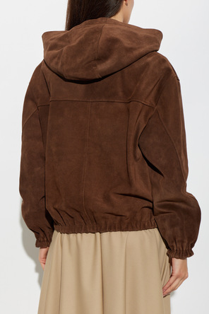 Moschino Suede hooded jacket