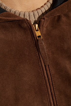 Moschino Suede hooded jacket