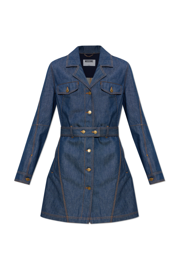 Denim dress with belt od Moschino