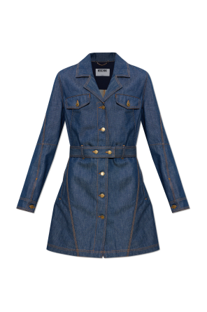 Denim dress with belt