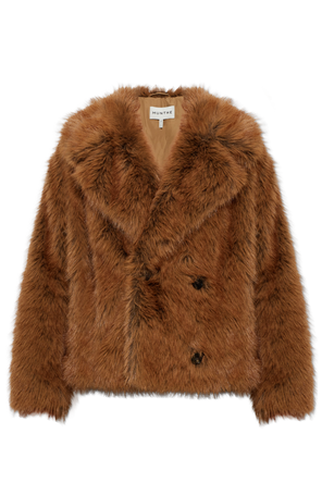 'Vestine' fur coat with collar