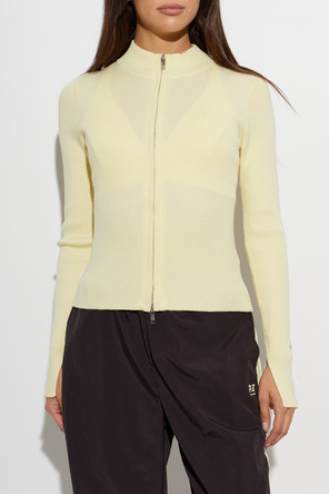 P.E Nation Solar Ribbed Knit Cardigan in Yellow by P.E Nation