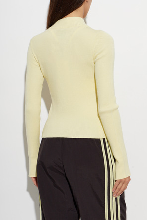 P.E Nation Solar Ribbed Knit Cardigan in Yellow by P.E Nation