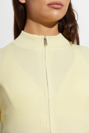 P.E Nation Solar Ribbed Knit Cardigan in Yellow by P.E Nation