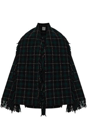 Woolen jacket with decorative shawl