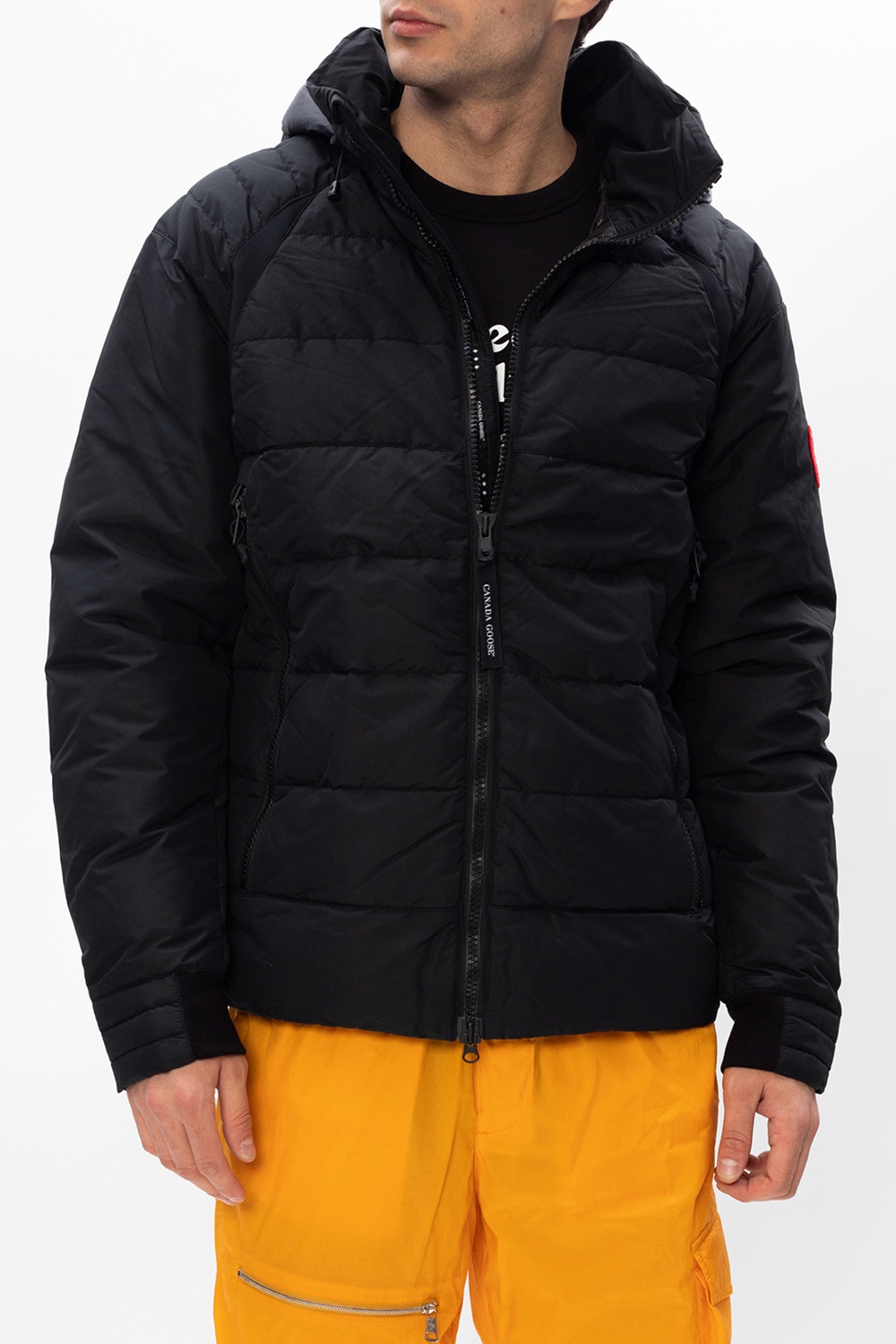 Canada Goose ASOS Dark Future half zip track sweatshirt in polar fleece with logo back print in black