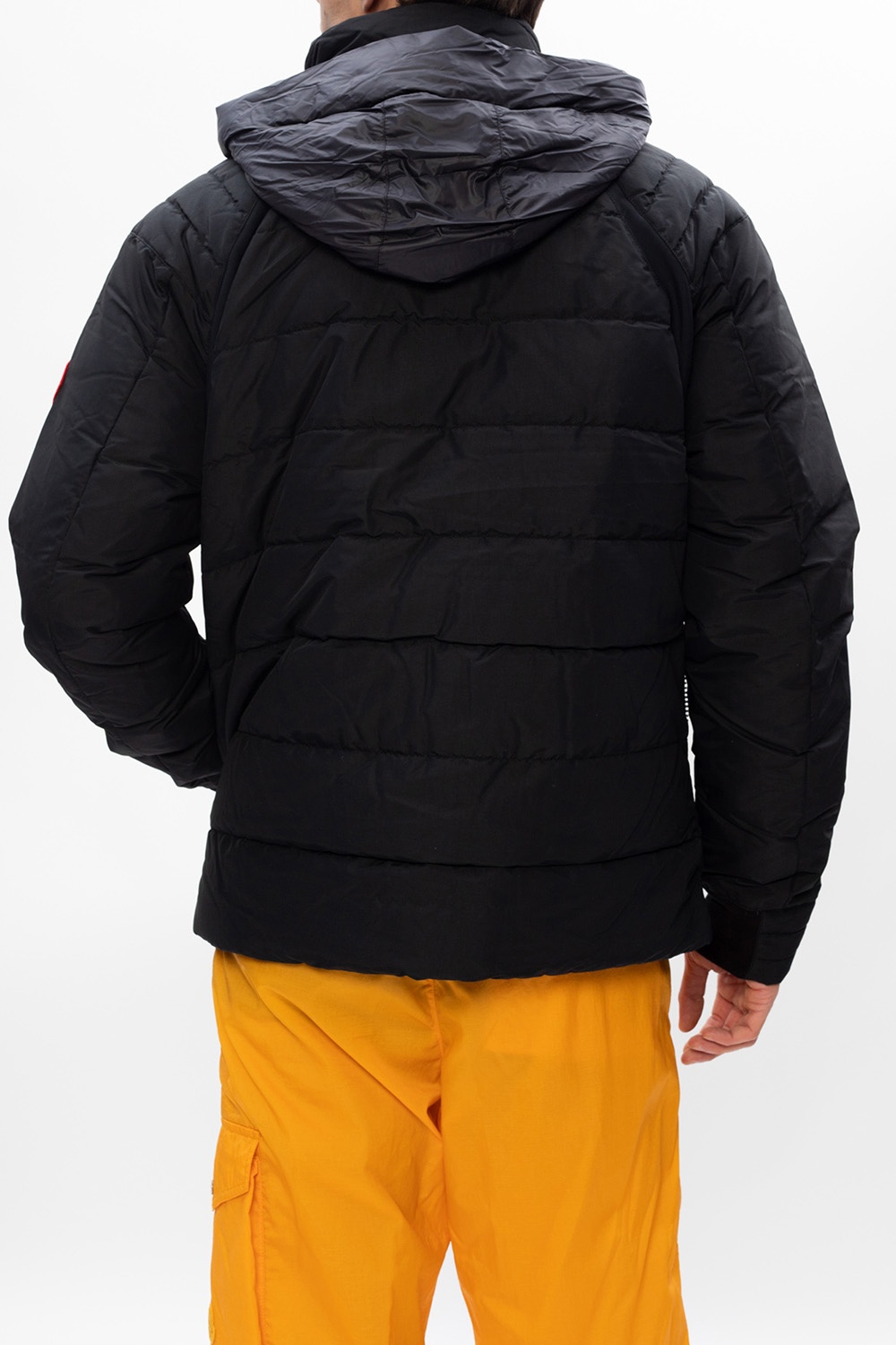 Canada Goose ASOS Dark Future half zip track sweatshirt in polar fleece with logo back print in black