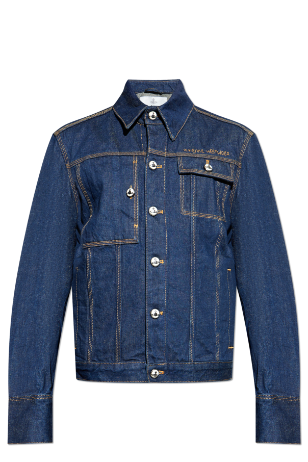 Denim jacket with embroidered logo od Vivienne Westwood