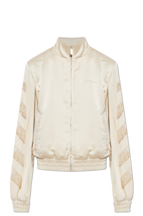 Satin jacket with lace inserts