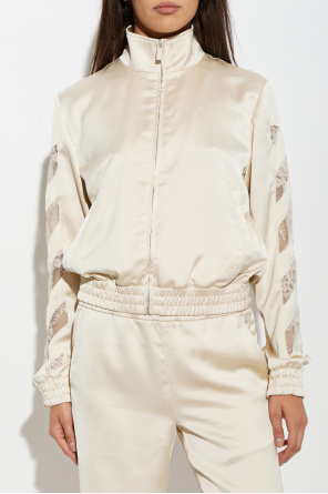 Off-White Satin jacket with lace inserts