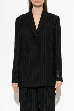 Off-White Americana de lana con solapas cerradas
