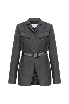 Blazer de lã com cinto