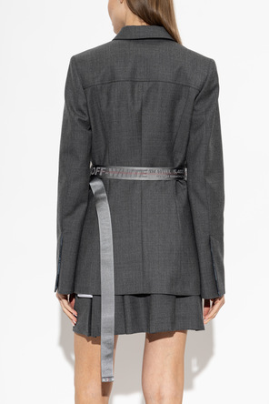 Off-White Sacou din lână cu curea