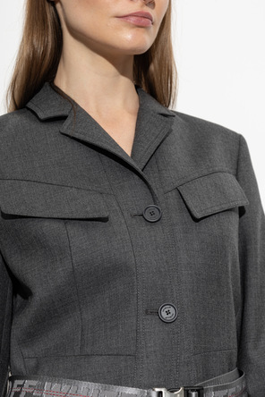Off-White Sacou din lână cu curea