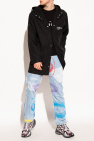 MSFTSrep Jil Sander Woman's Sweatshirt In White Jersey With Contrasting Biker Print On Front