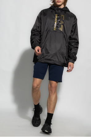 Rain jacket with logo od Armani sweatpants EA7 Sneakers bianche con logo ad aquila in rilievo