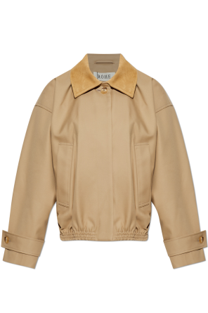 Jacket with a suede collar