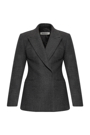 Wool blazer with single vent