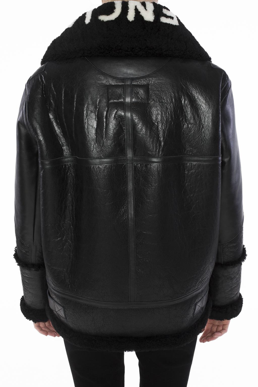balenciaga fur leather jacket