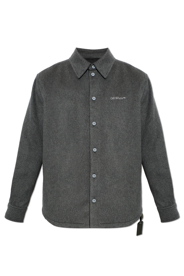Cashmere shirt with embroidered logo od Off-White