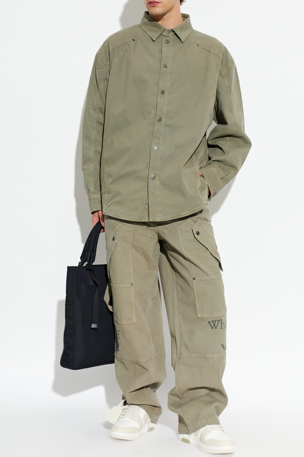 Off-White Gefütterte Jacke mit gesticktem Logo