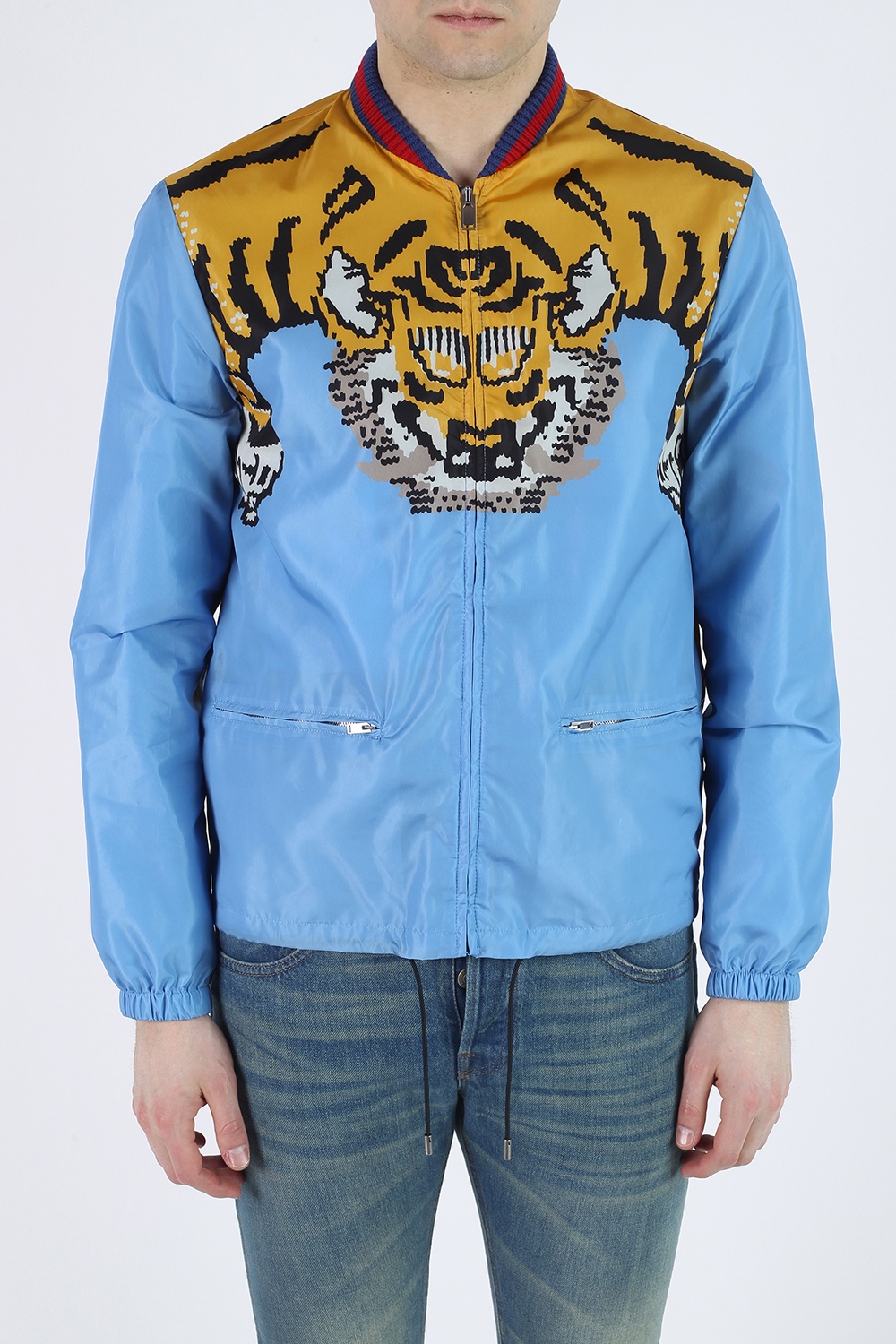 gucci tiger jacket blue