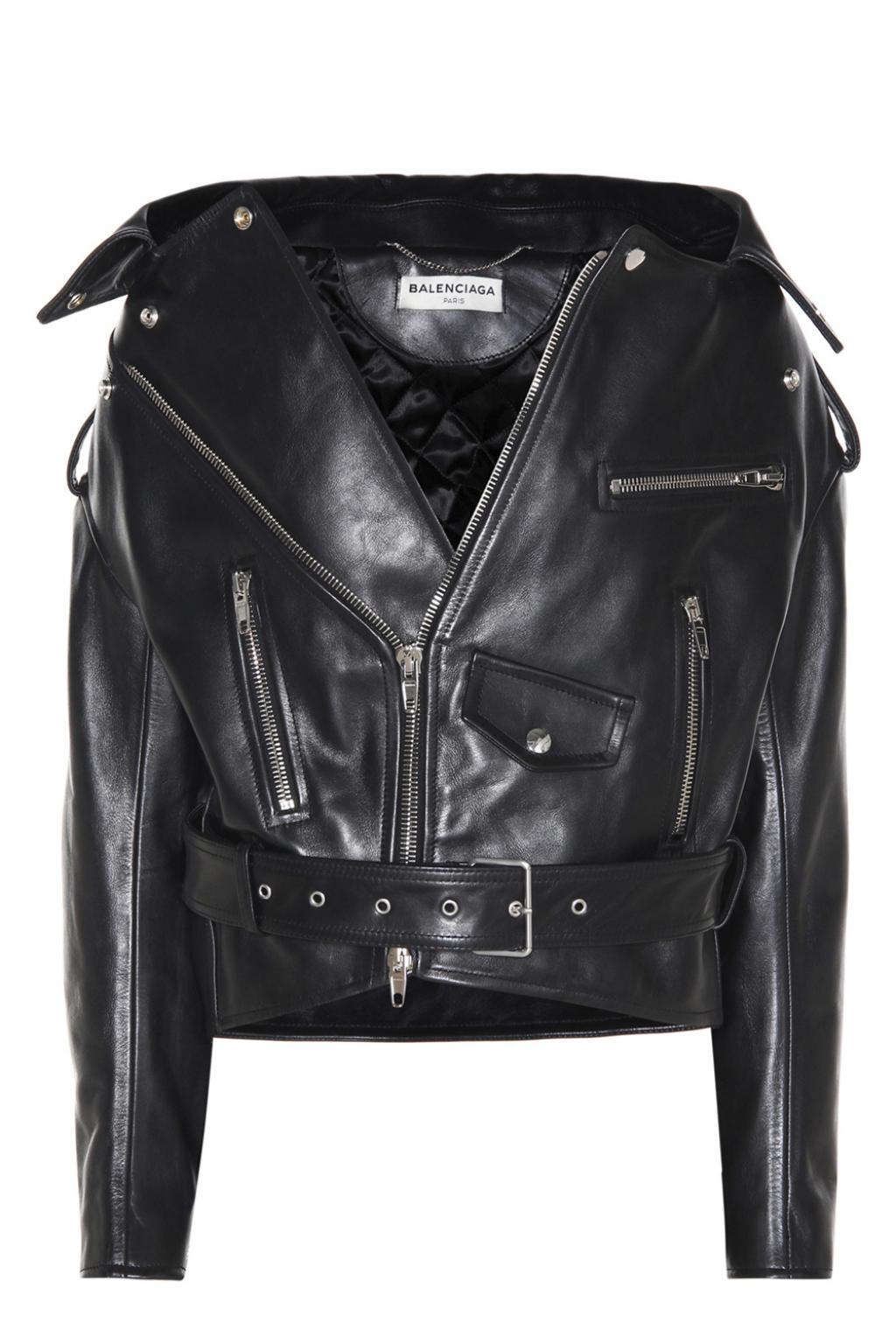 balenciaga oversized leather jacket