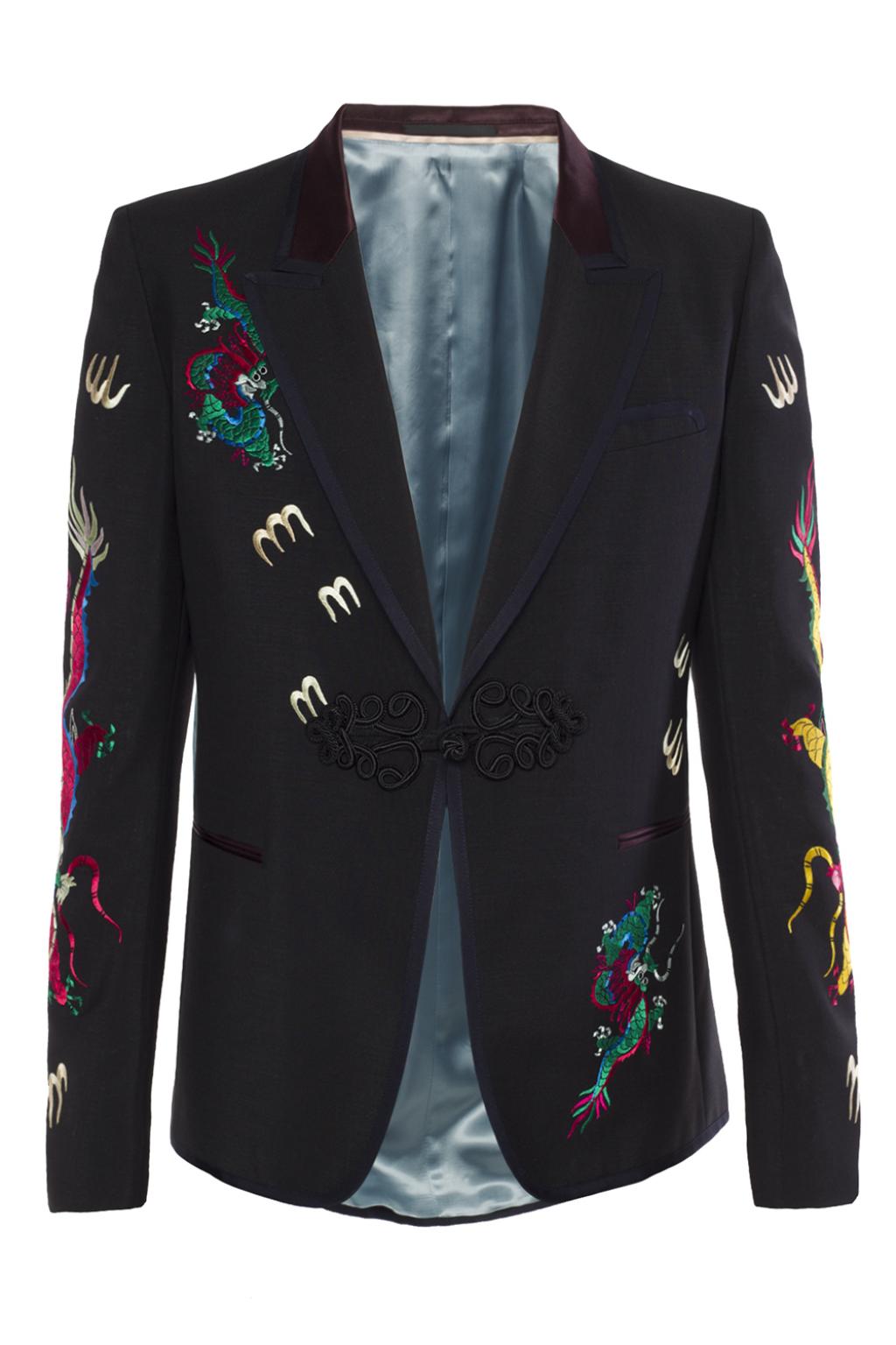 gucci embroidered blazer