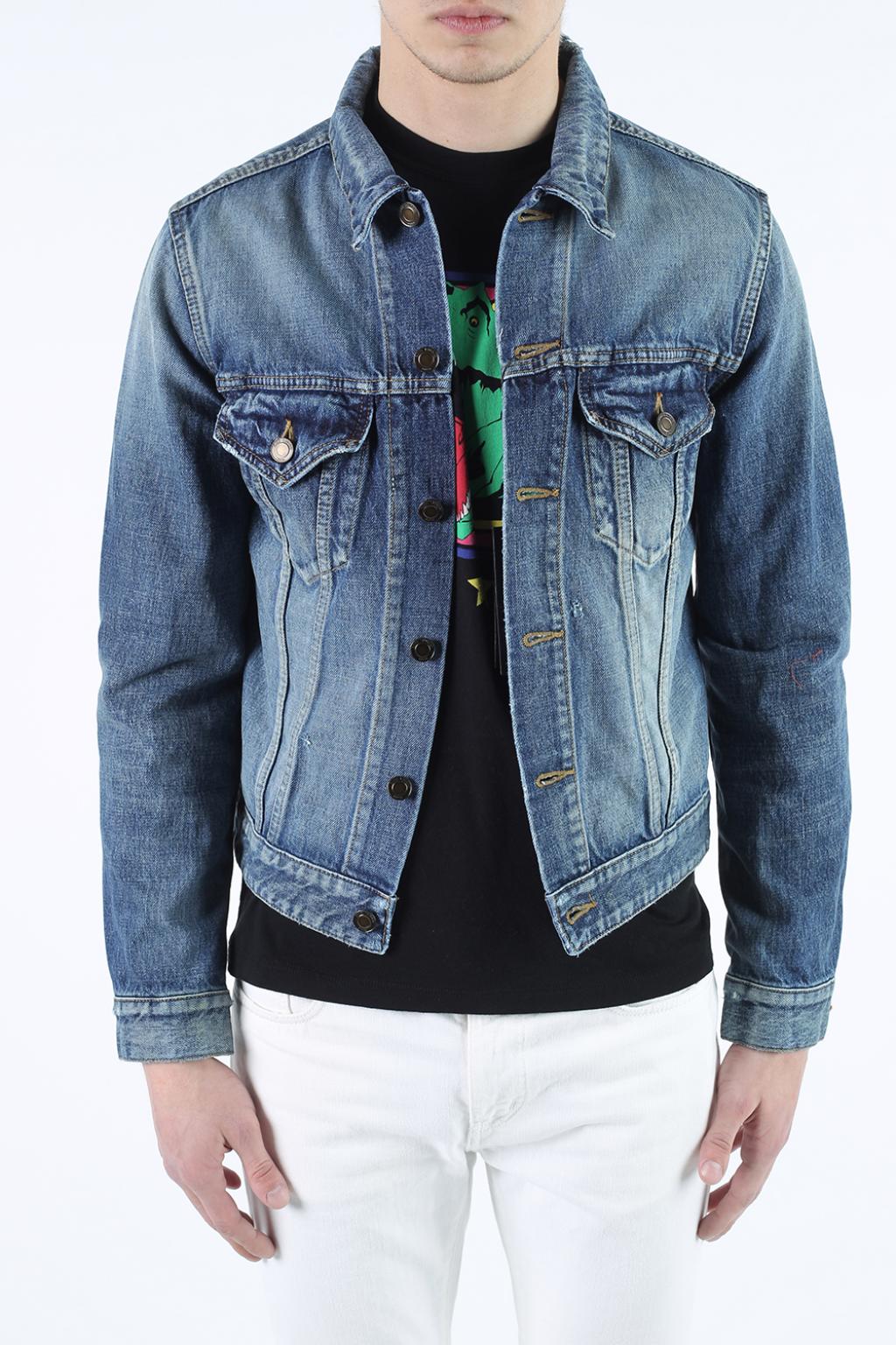 saint laurent distressed denim jacket