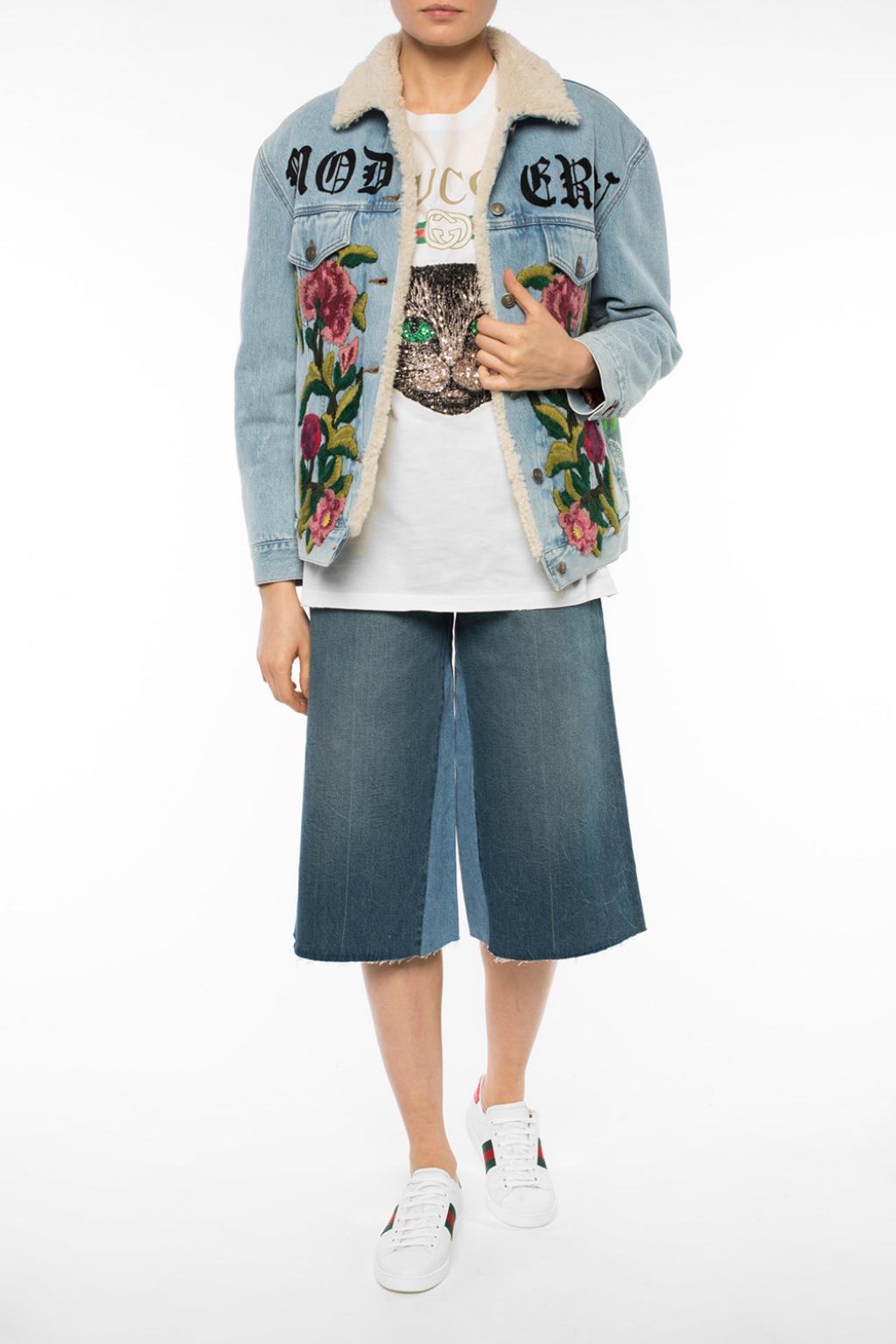 gucci embroidered denim jacket