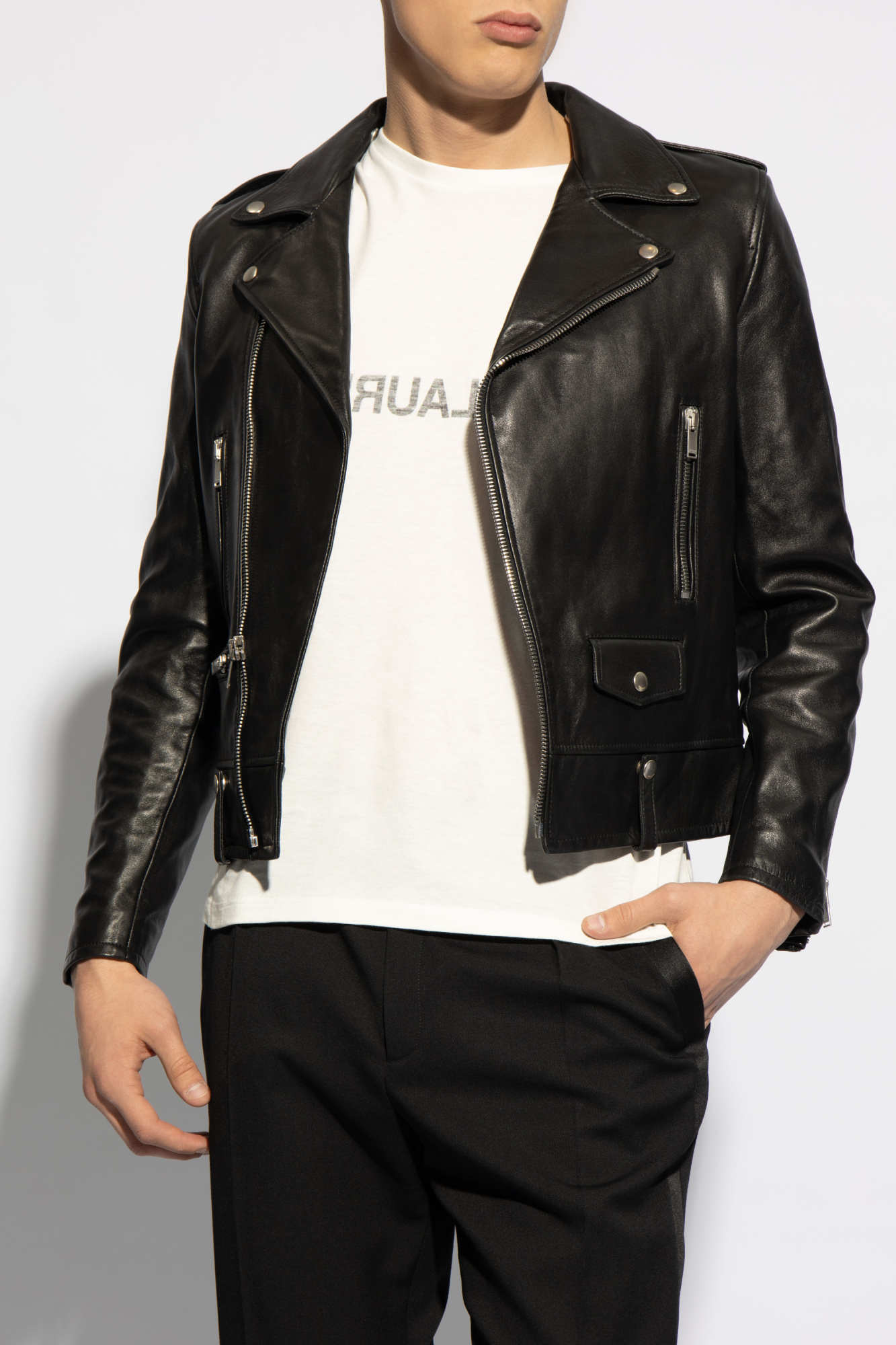 Saint Laurent Padded biker jacket