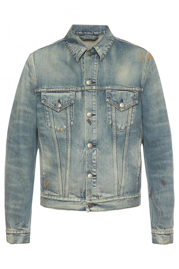 Gucci Tiger-embroidered Denim Jacket in Blue for Men