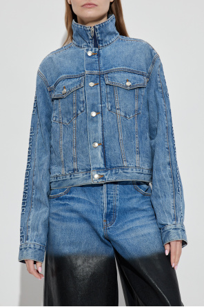 Alexander Wang Denim jacket with stand-up collar