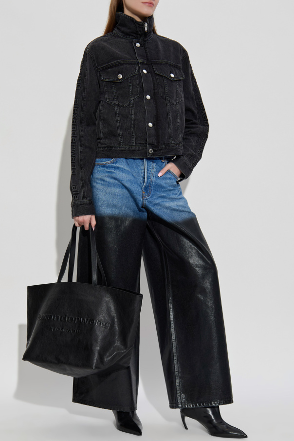 Alexander Wang Denim jacket with stand-up collar