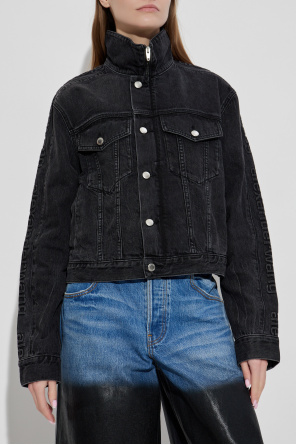 Alexander Wang Denim jacket with stand-up collar
