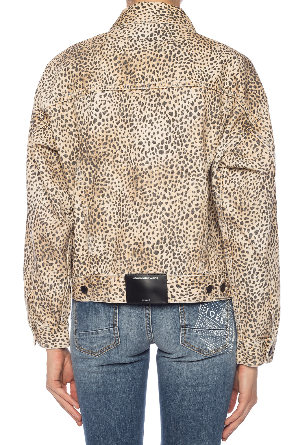 leopard jeans jacket