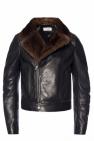Saint Laurent BLACK Fur-trimmed jacket