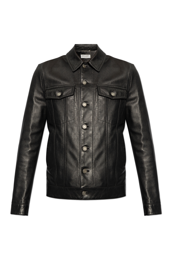 Saint Laurent Leather jacket with pockets